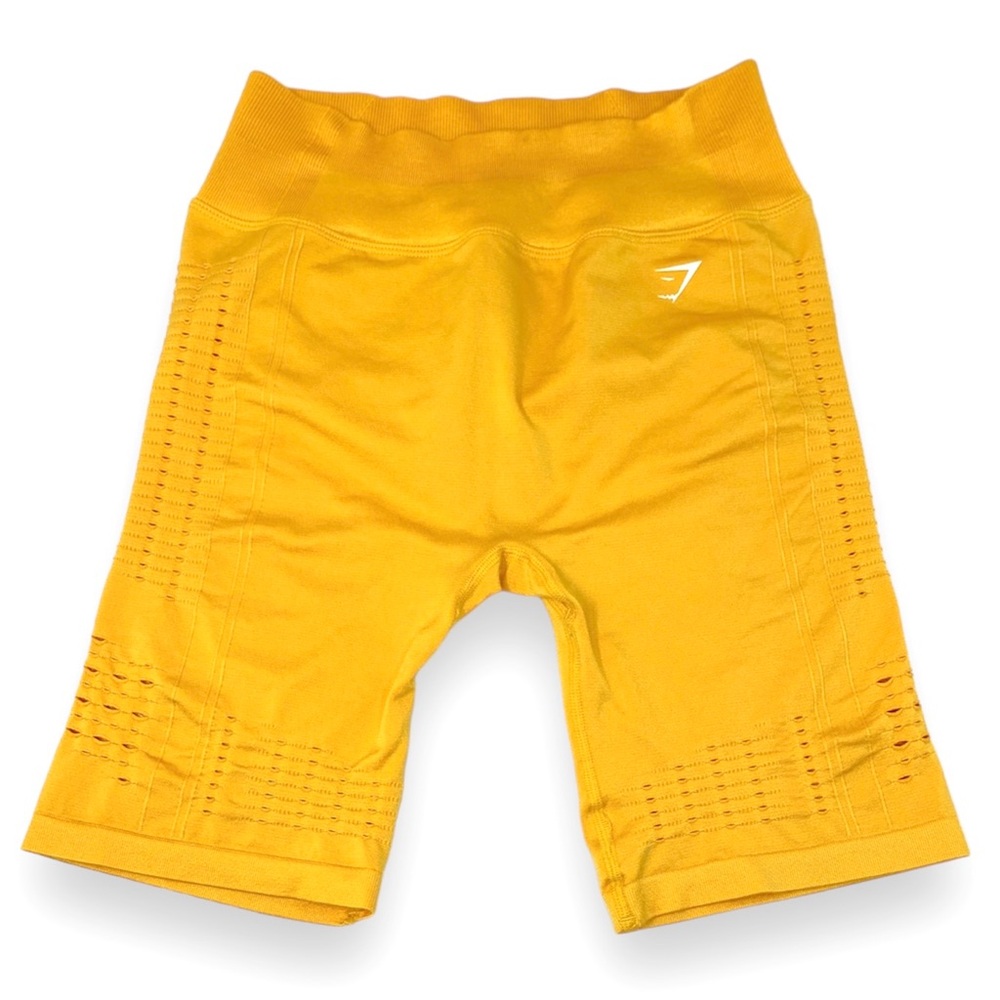 Gymshark Glow Seamless Shorts Eyelet Yellow Athletic Training leggings size M